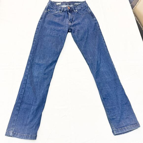 Mugsy Studio Blues FLX3NSB Dark Wash Skinny Denim Jeans Size 28 x 30 - Picture 2 of 8